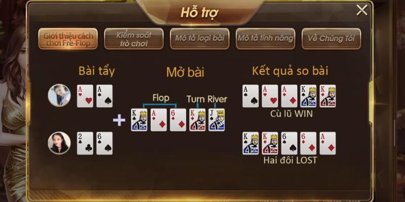 Bước 4 lật các lá bài ngửa trong cách chơi Poker