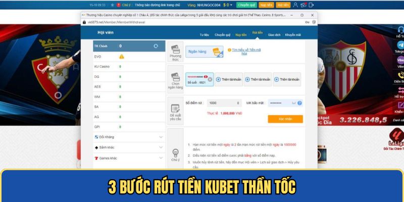 Các bước rút tiền thần tốc